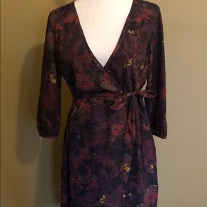 Burgundy multi-color dress